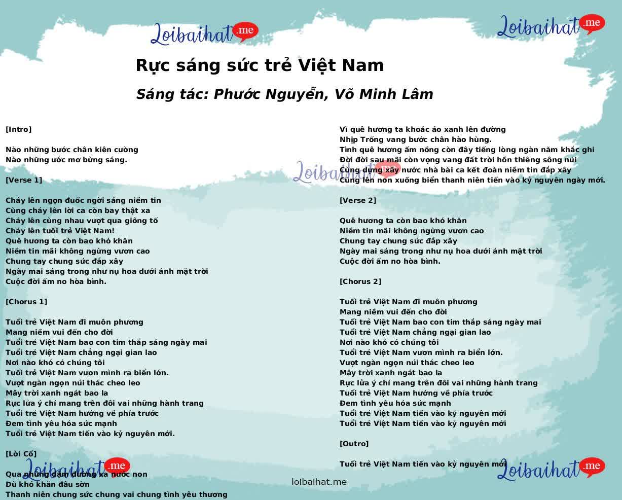 Rực sáng sức trẻ Việt Nam