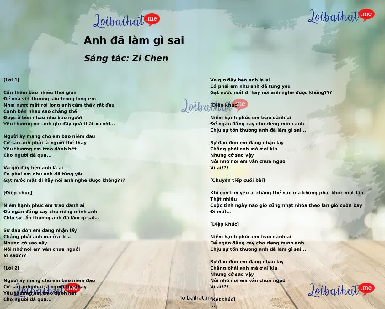 Anh đã làm gì sai