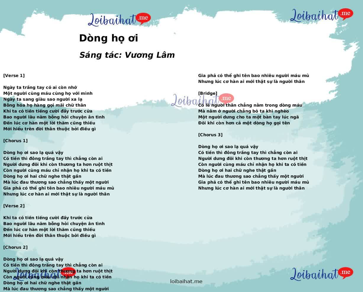 Dòng họ ơi