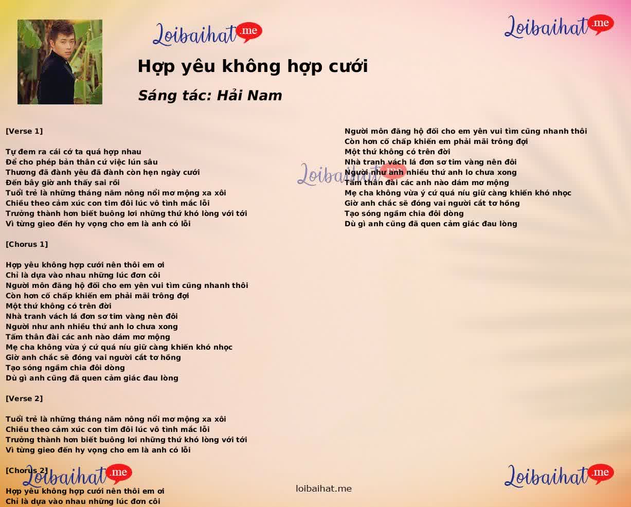 Hợp yêu không hợp cưới