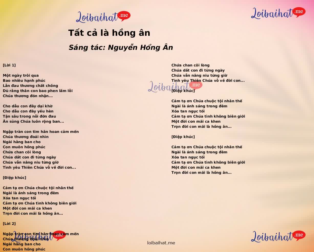 Tất cả là hồng ân