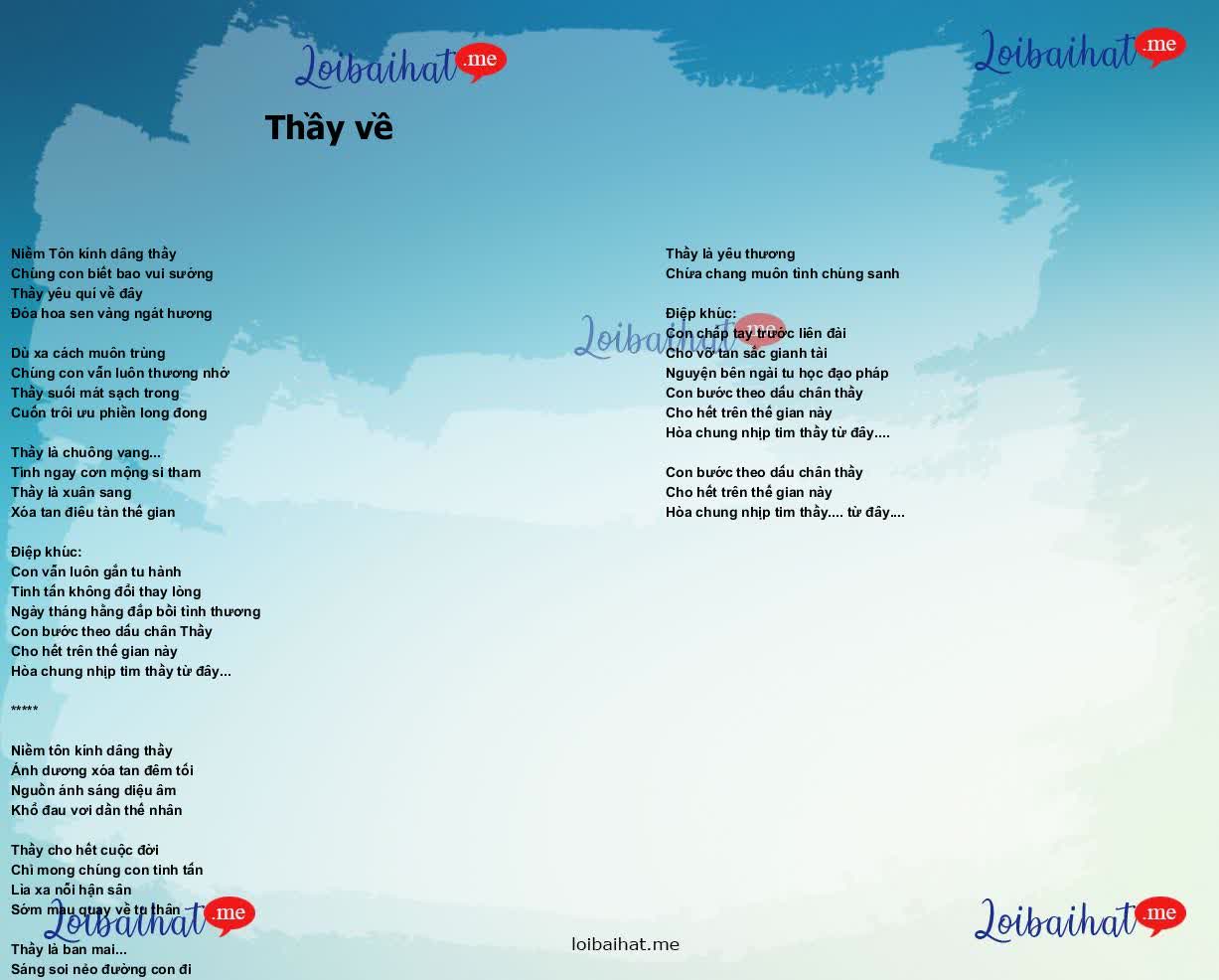 Thầy về