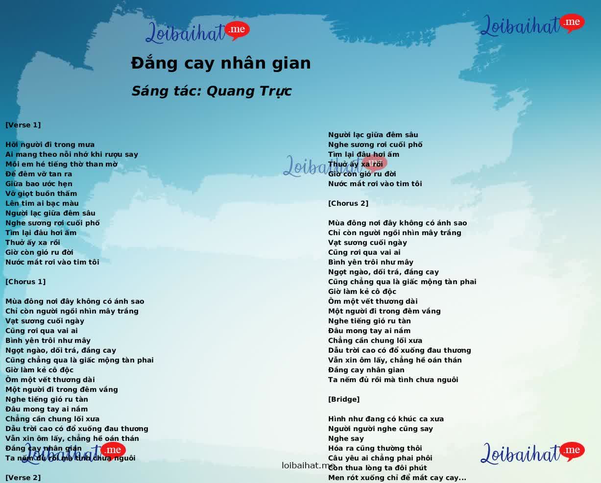 Đắng cay nhân gian