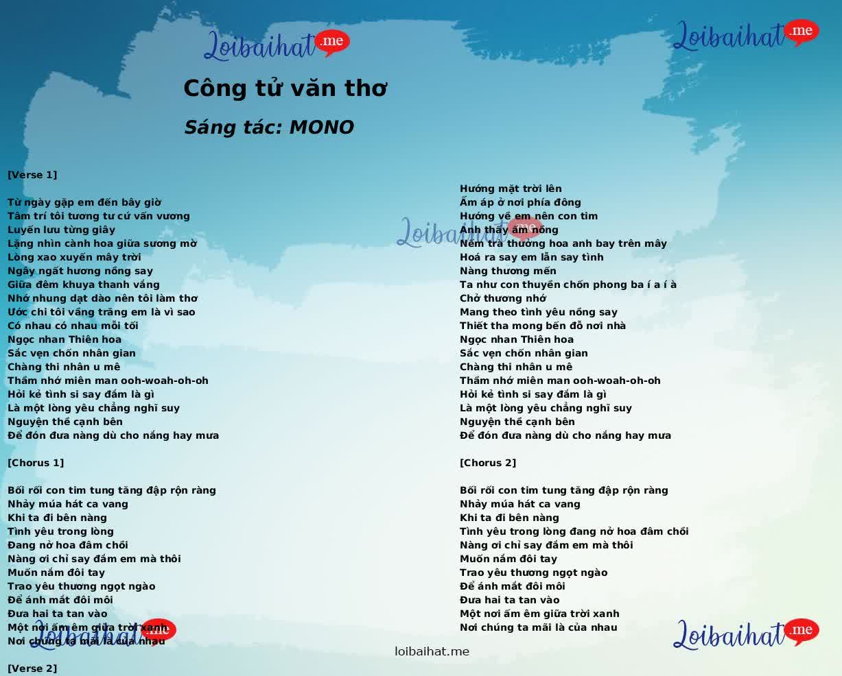 Công tử văn thơ