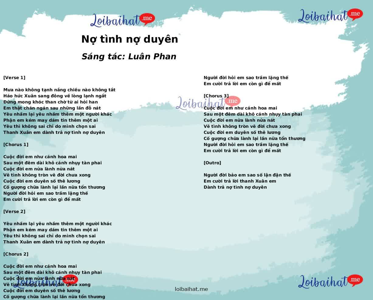 Nợ tình nợ duyên