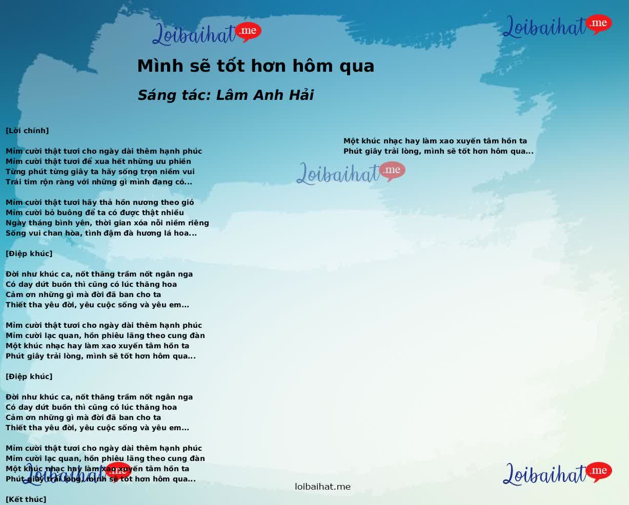Mình sẽ tốt hơn hôm qua