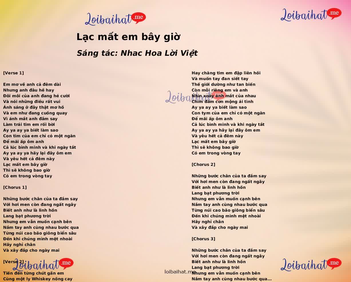 Lạc mất em bây giờ