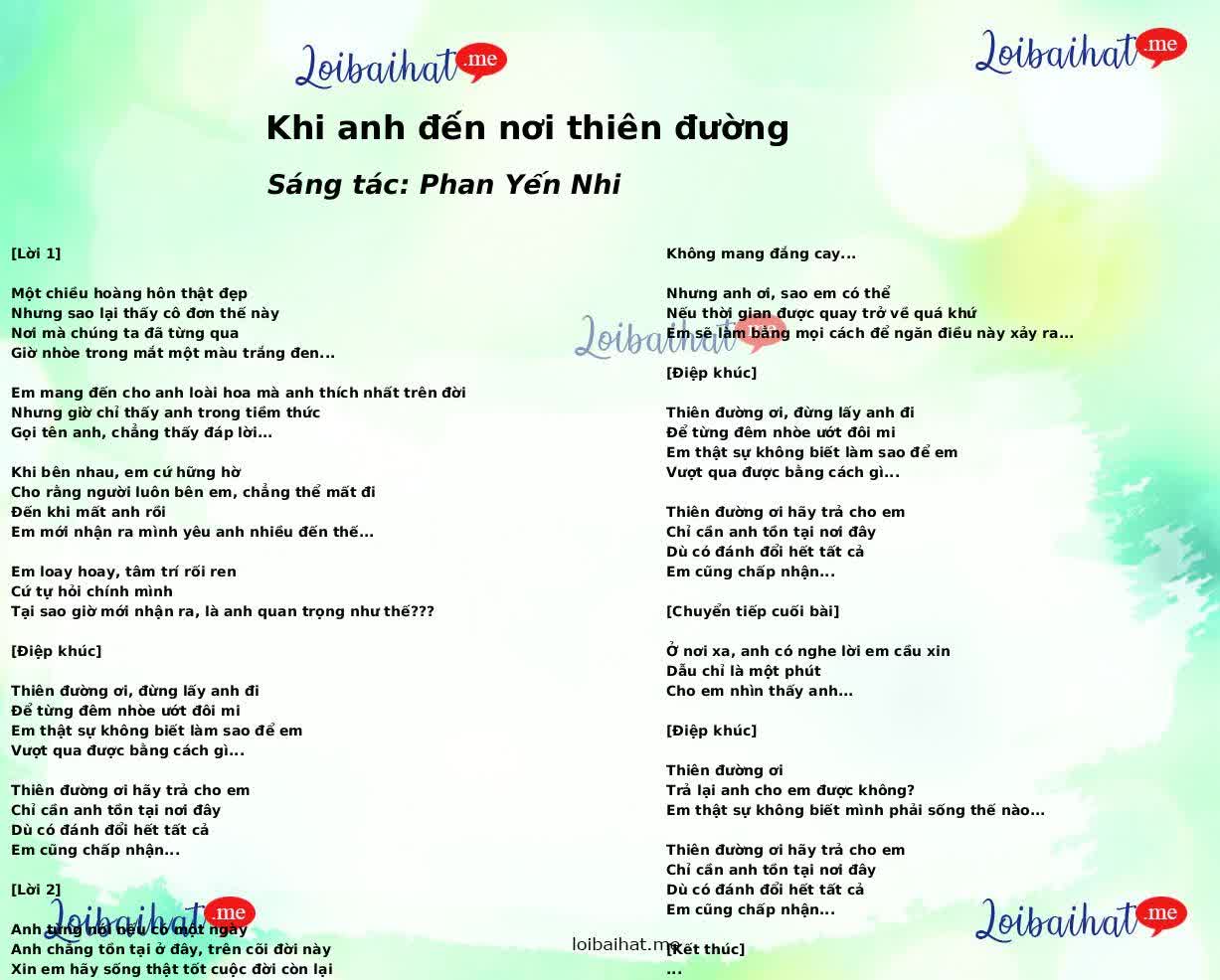 Khi anh đến nơi thiên đường