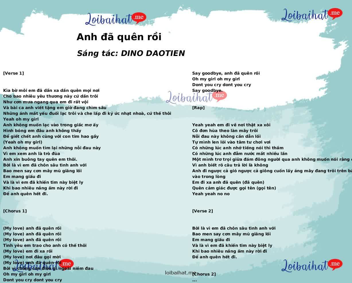 Anh đã quên rồi