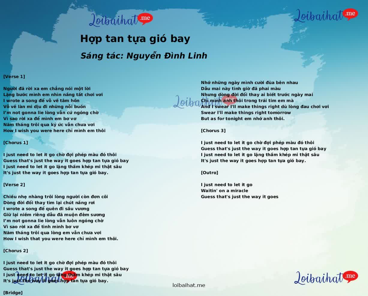 Hợp tan tựa gió bay