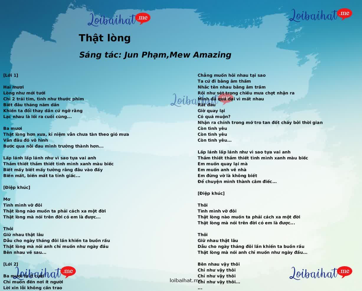 Thật lòng