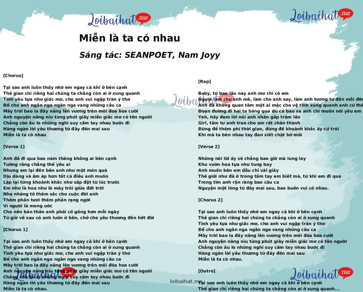 Miễn là ta có nhau