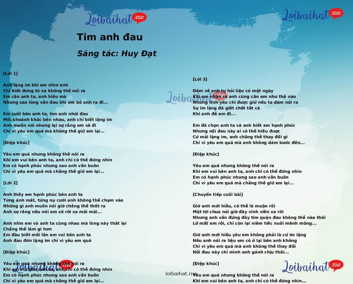 Tim anh đau