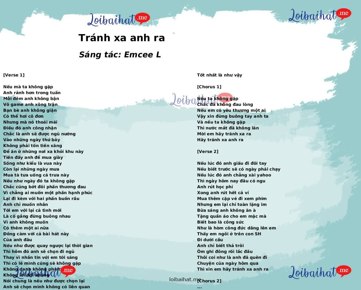 Tránh xa anh ra