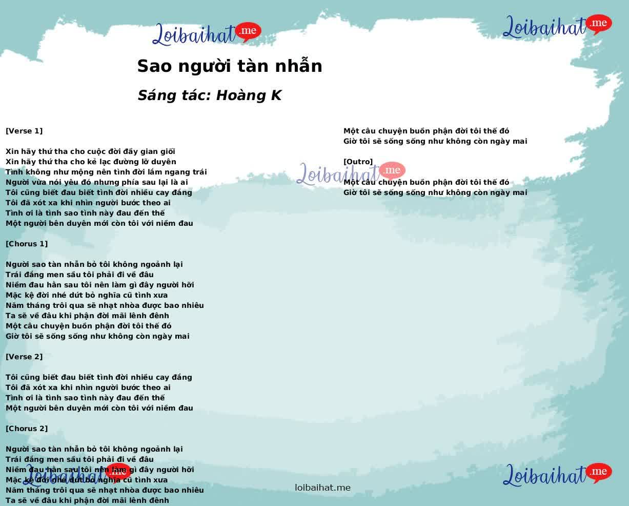 Sao người tàn nhẫn