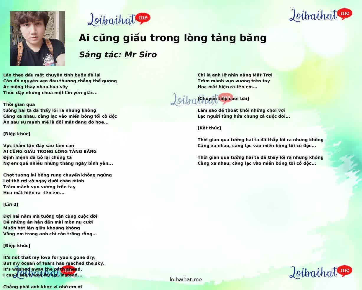 Ai cũng giấu trong lòng tảng băng