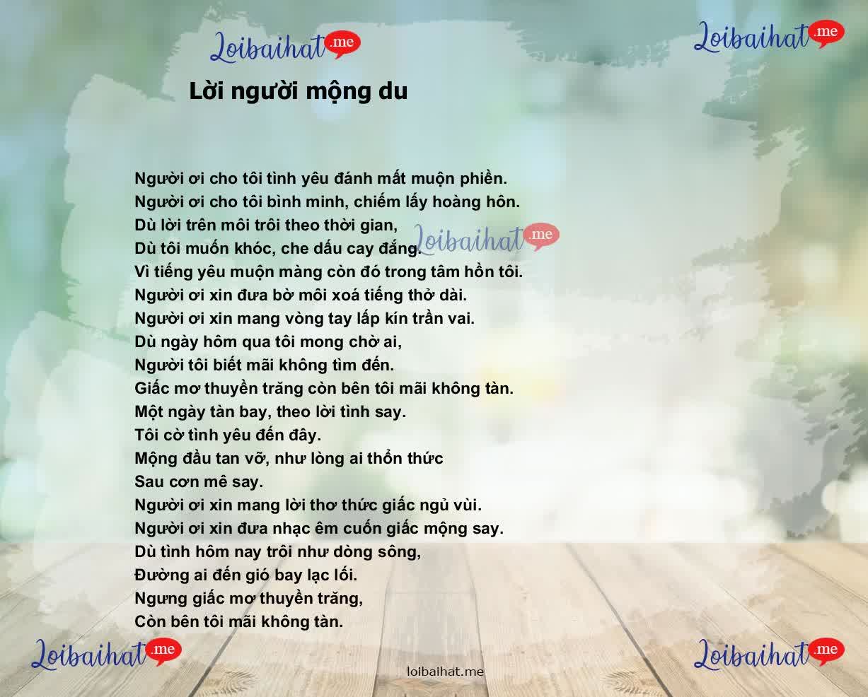 Lời người mộng du