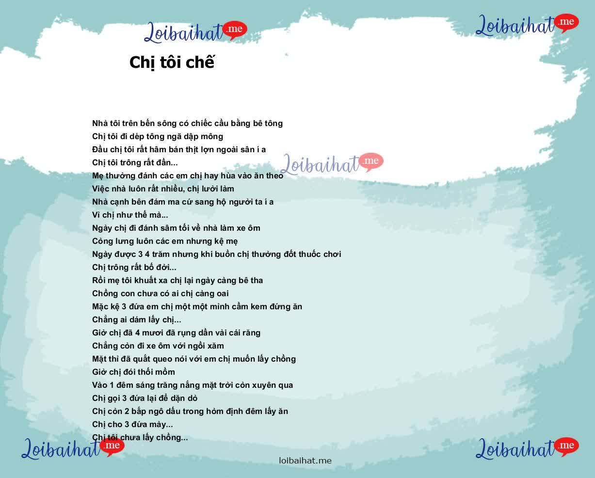Chị tôi chế