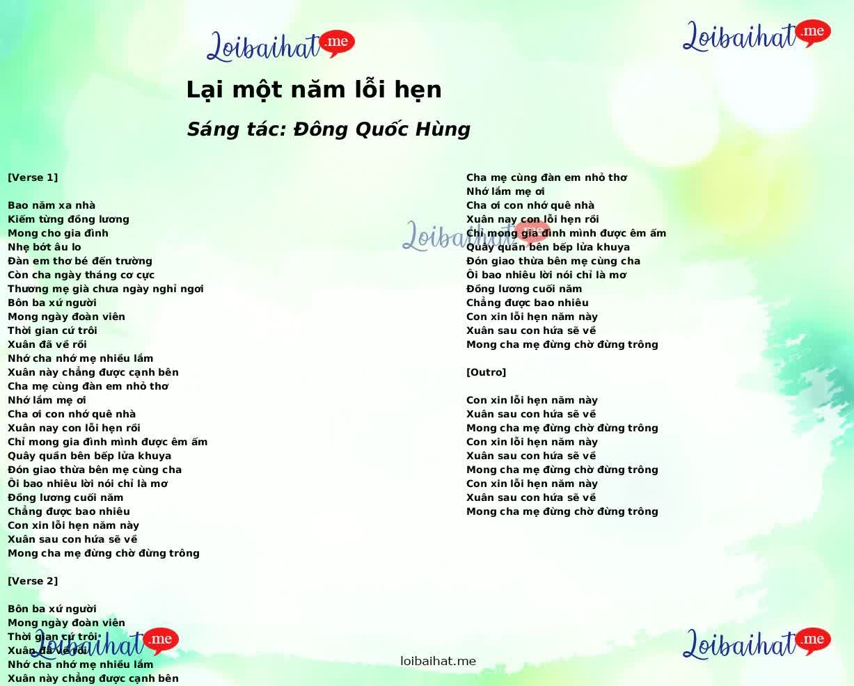 Lại một năm lỗi hẹn