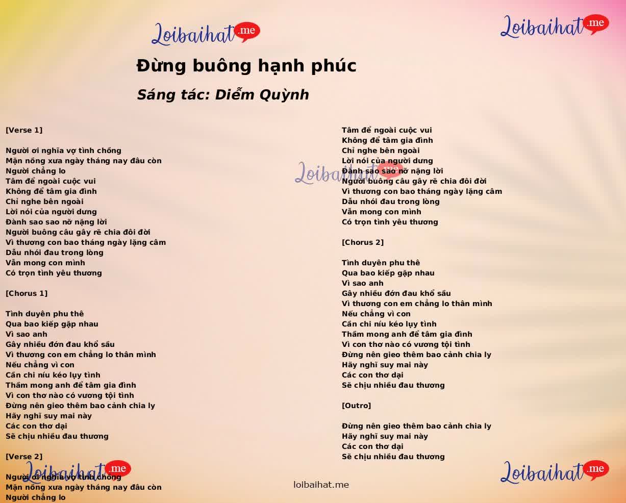 Đừng buông hạnh phúc