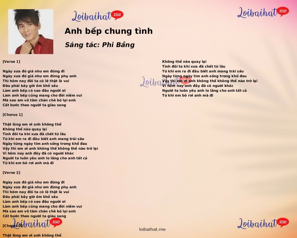 Anh bếp chung tình
