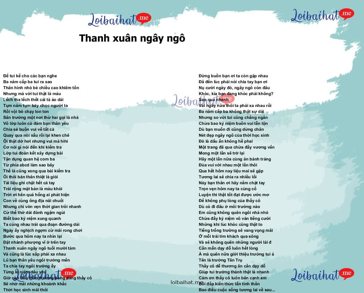 Thanh xuân ngây ngô