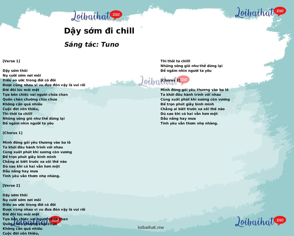 Dậy sớm đi chill