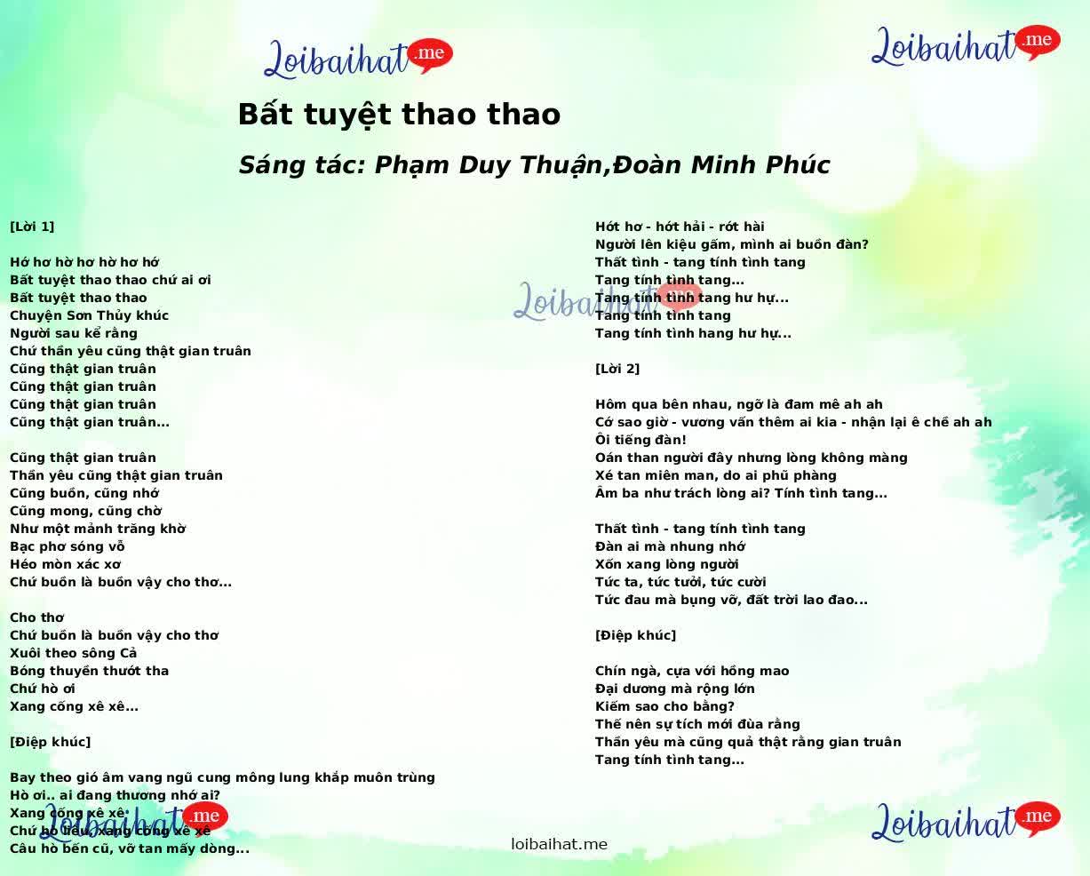 Bất tuyệt thao thao