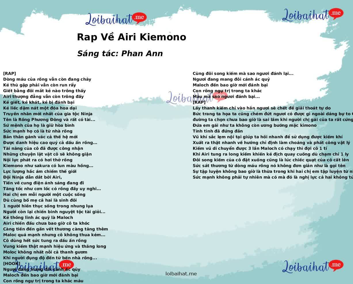 Rap Về Airi Kiemono