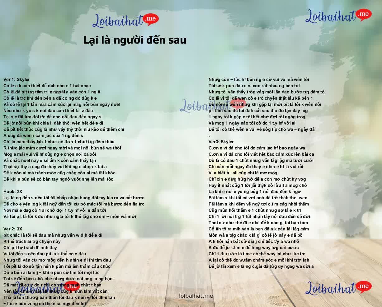 Lại là người đến sau