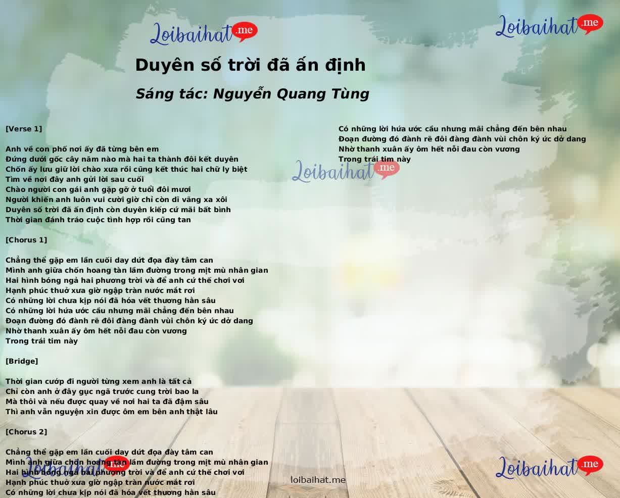 Duyên số trời đã ấn định