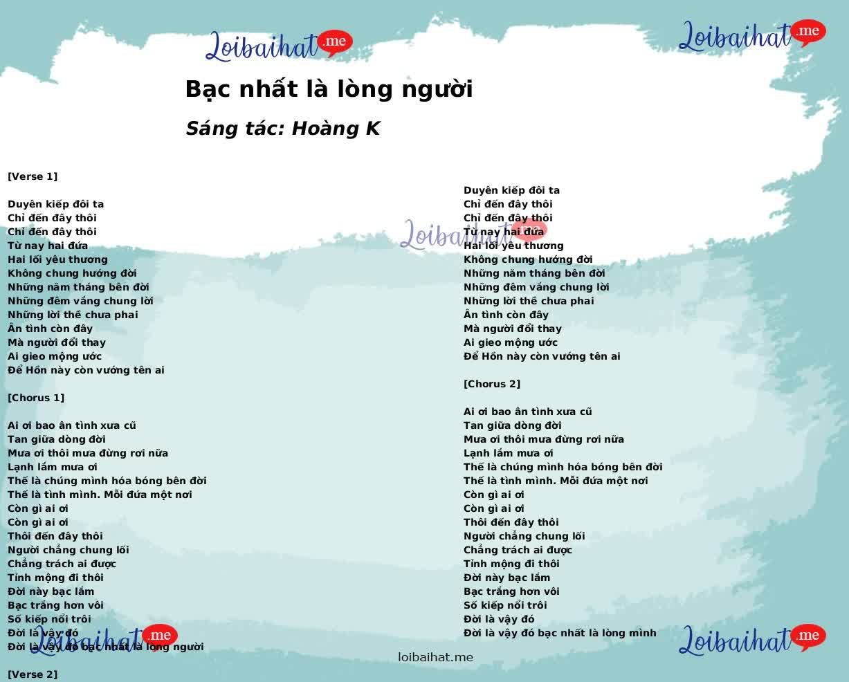 Bạc nhất là lòng người