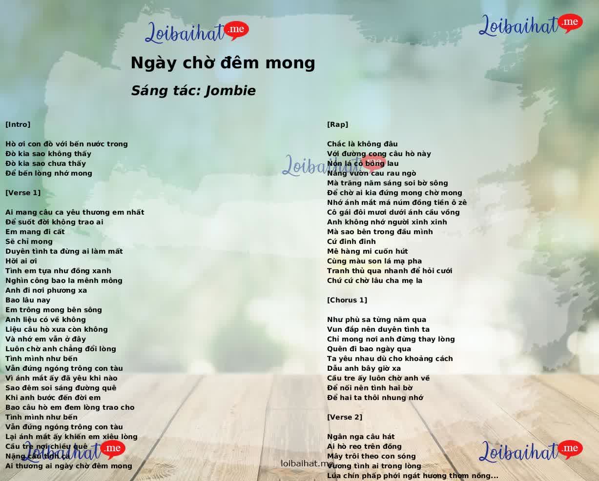 Ngày chờ đêm mong