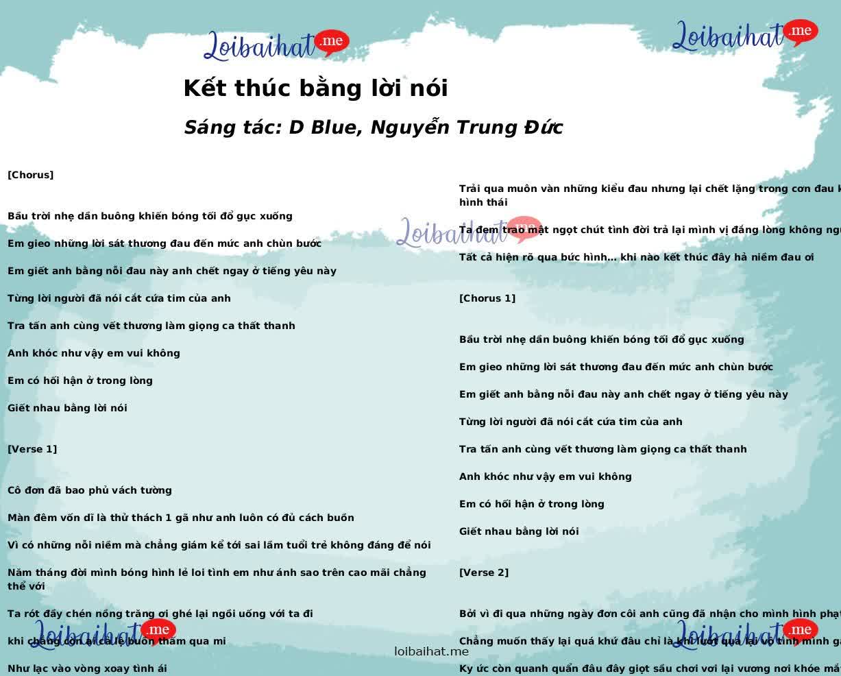 Kết thúc bằng lời nói