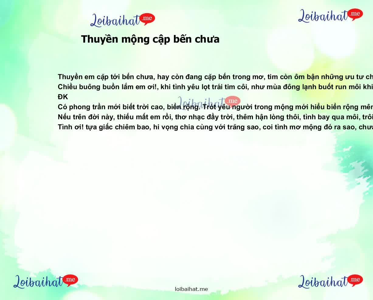 Thuyền mộng cập bến chưa