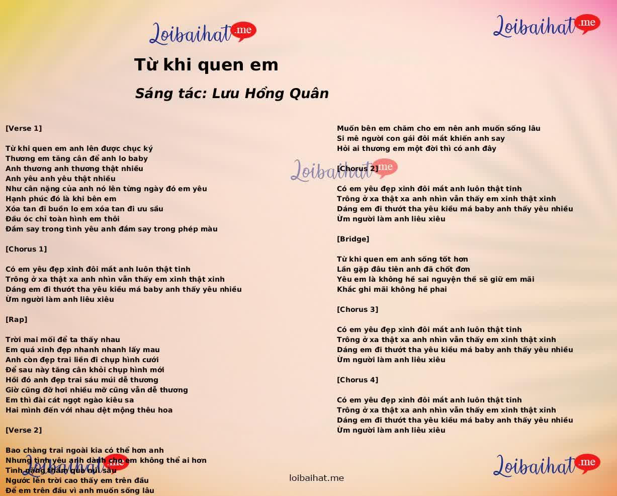 Từ khi quen em