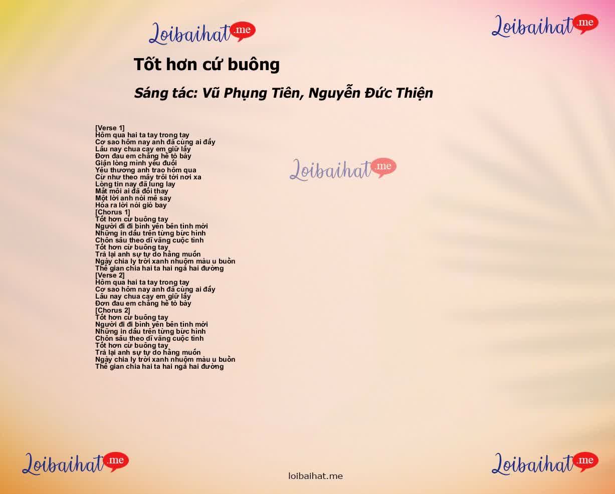 Tốt hơn cứ buông