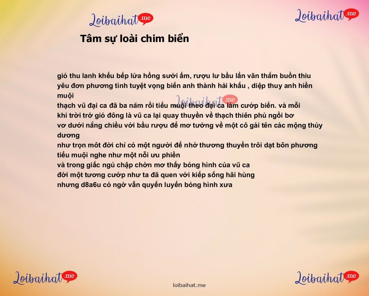 Tâm sự loài chim biển