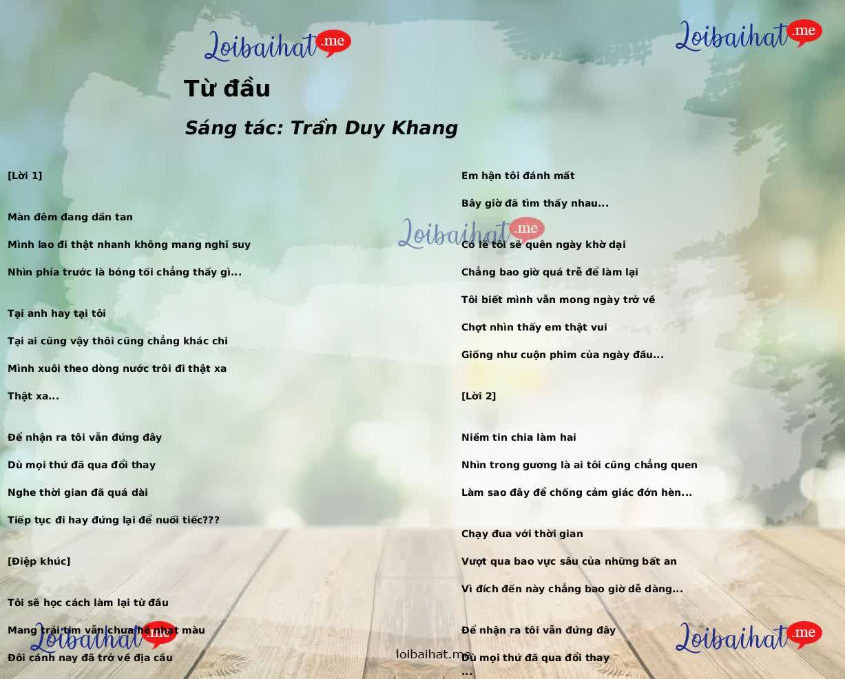Từ đầu