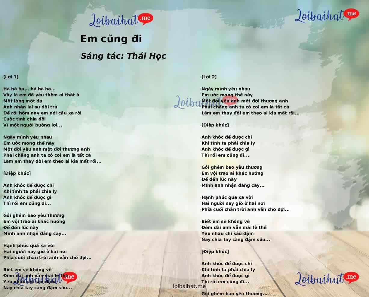 Em cũng đi