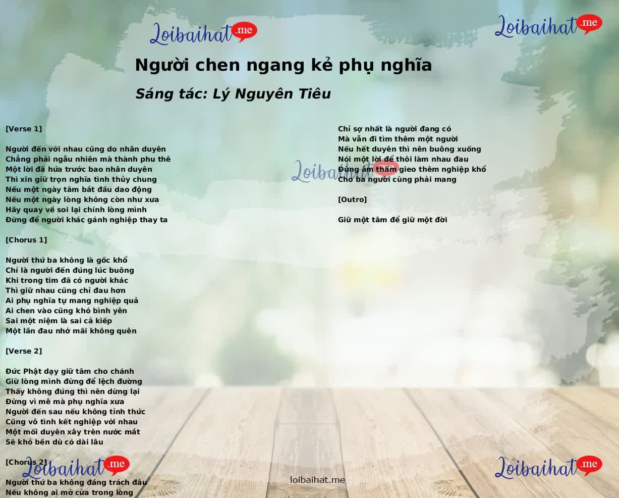 Người chen ngang kẻ phụ nghĩa