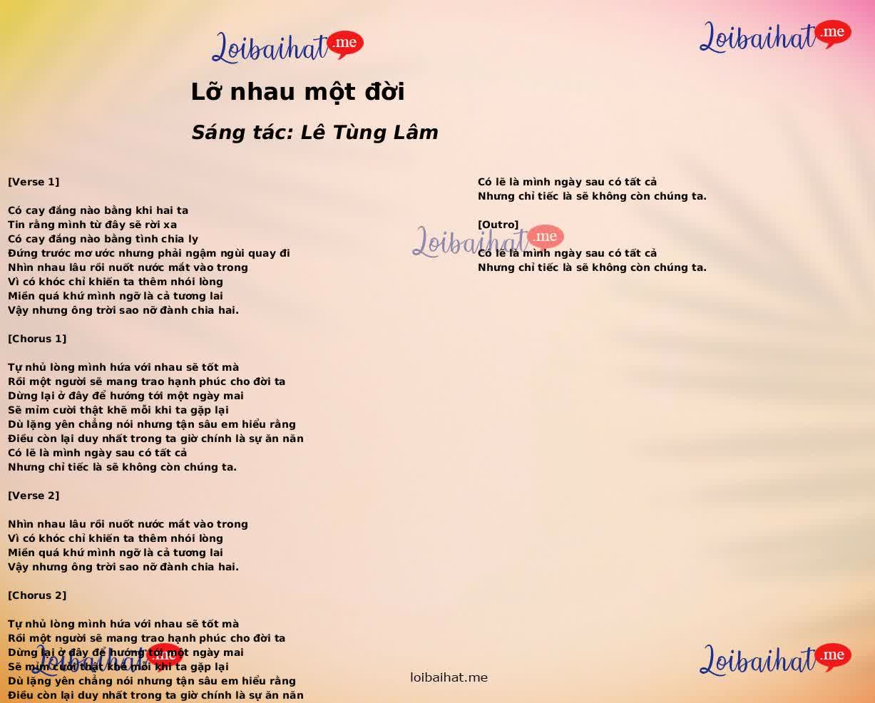 Lỡ nhau một đời