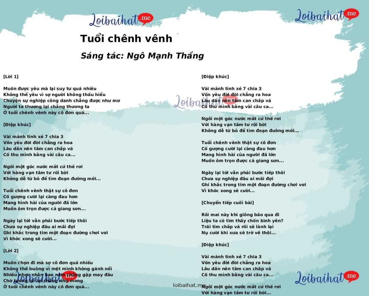 Tuổi chênh vênh