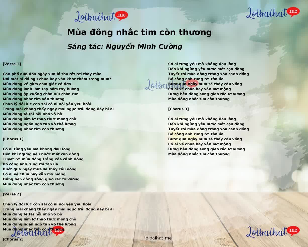 Mùa đông nhắc tim còn thương