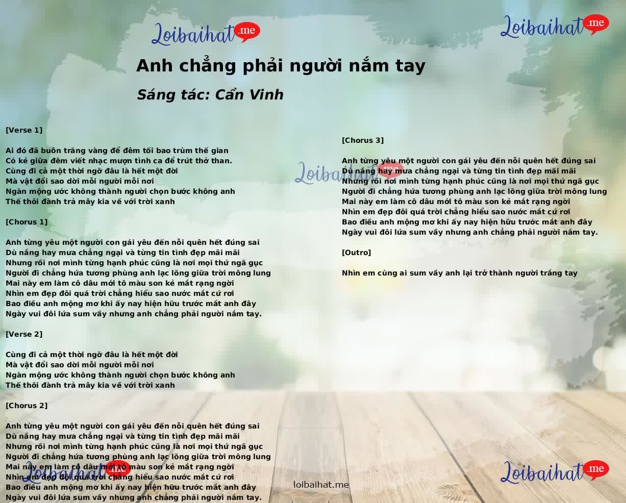 Anh chẳng phải người nắm tay