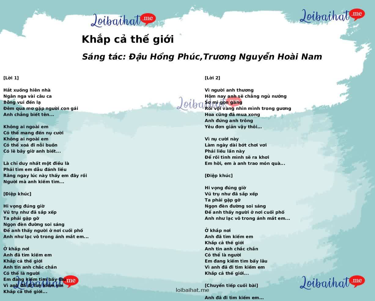 Khắp cả thế giới