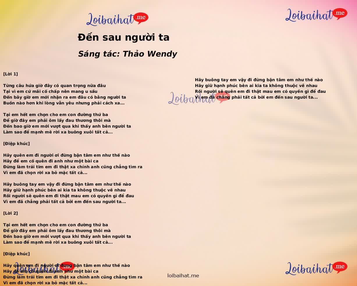 Đến sau người ta