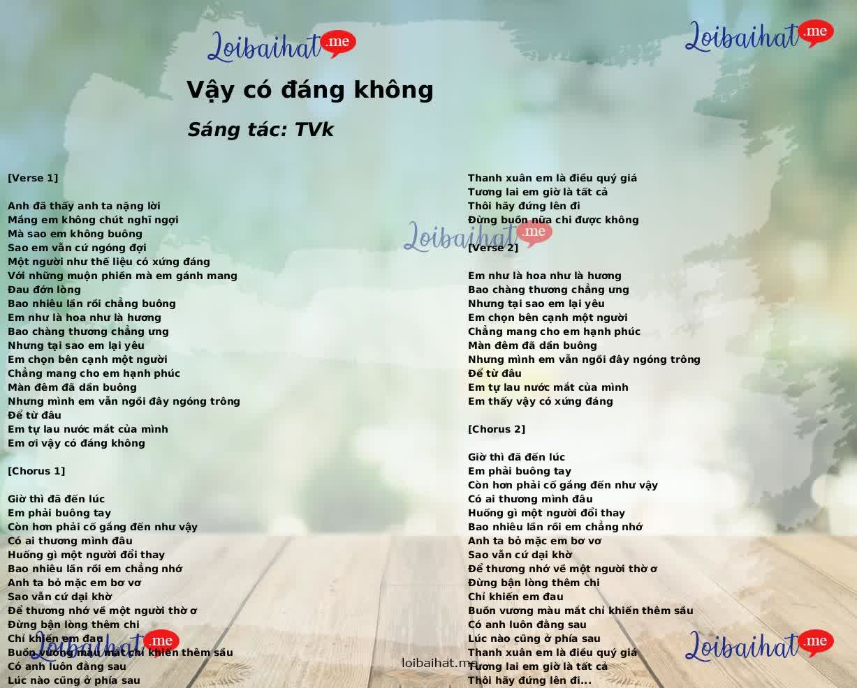 Vậy có đáng không