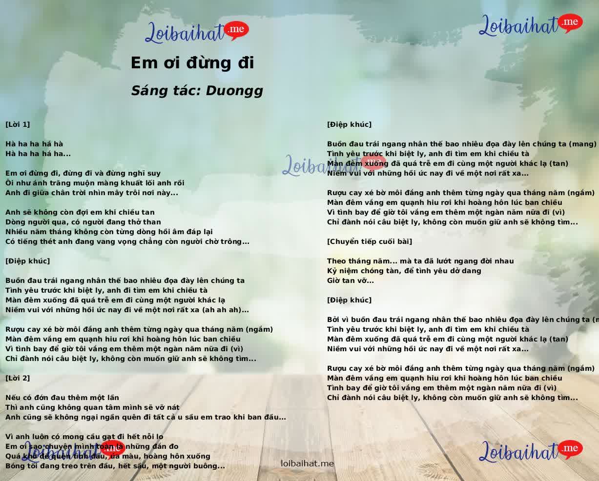 Em ơi đừng đi