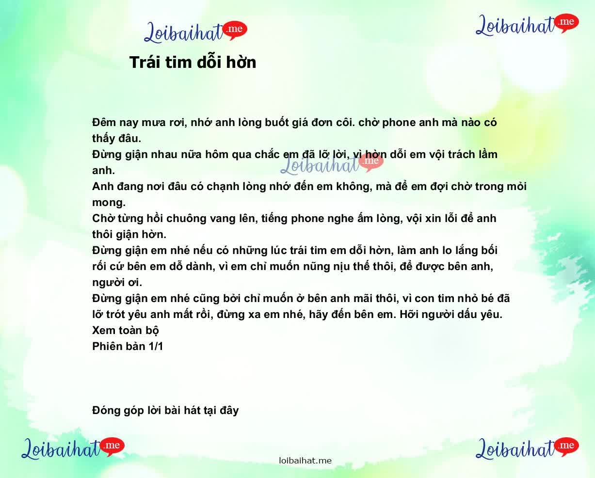 Trái tim dỗi hờn